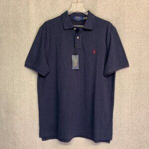 POLO RALPH LAUREN Cotton Mesh Classic Fit Polo Shirt XX-LARGE Heather Blue NWT
